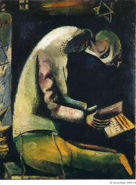 Marc Chagall Painting - Judío en oración contemporáneo Marc Chagall